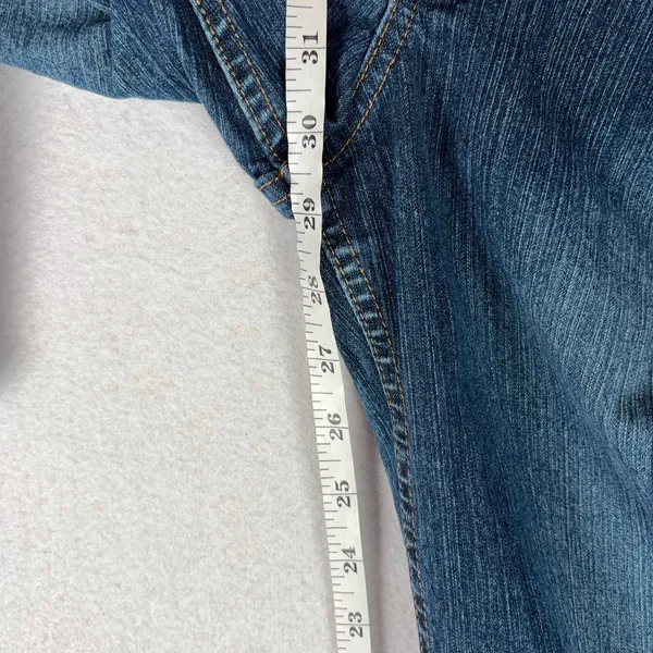 VTG L.E.I. Bootcut Jeans Juniors 1 Blue Mid Rise Denim Western Downtown Girl Y2K - Image 8