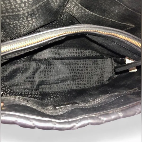 Kate Spade Briar Lane Quilted Purse, Size OS - Black/Gold - Image 10
