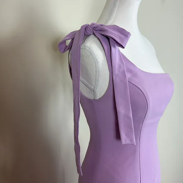 WHITE FOX Lilac‎ One-Shoulder Bow Dress Size XS - Image 2
