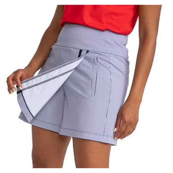 Kinona Womens Golf Skort Italian Nylon Stretch Fabric Navy Blue Stripe Size XS - Image 9