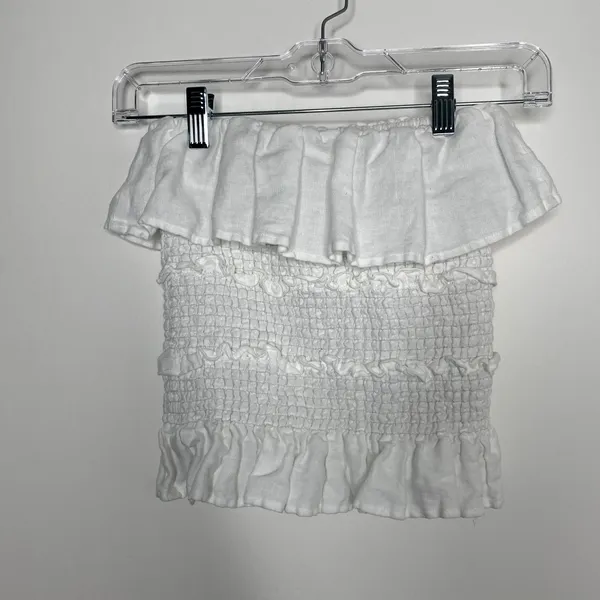 Reformation Millet Tube Top White Womens Small Linen - Image 3