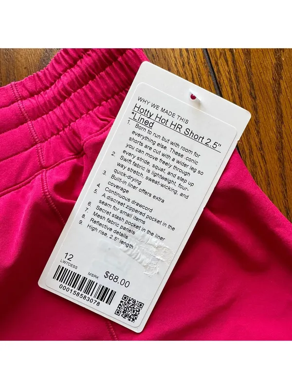 Lululemon Hotty Hot High Rise Short 2.5” Mulberry Spark Size 12 NWT - Image 3