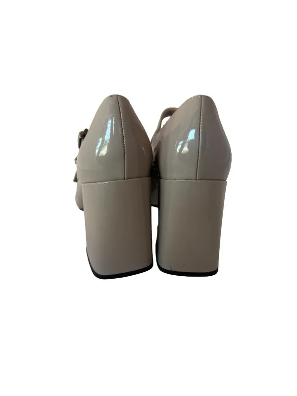 Marc Fisher Charisy Patent Taupe Heel Mary Janes Shoes Double Buckle Size 7.5 - Image 13