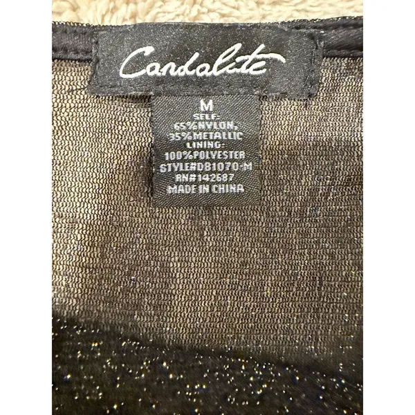 Candalite black and gold metallic sleeveless maxi formal dress Size Medium - Image 5