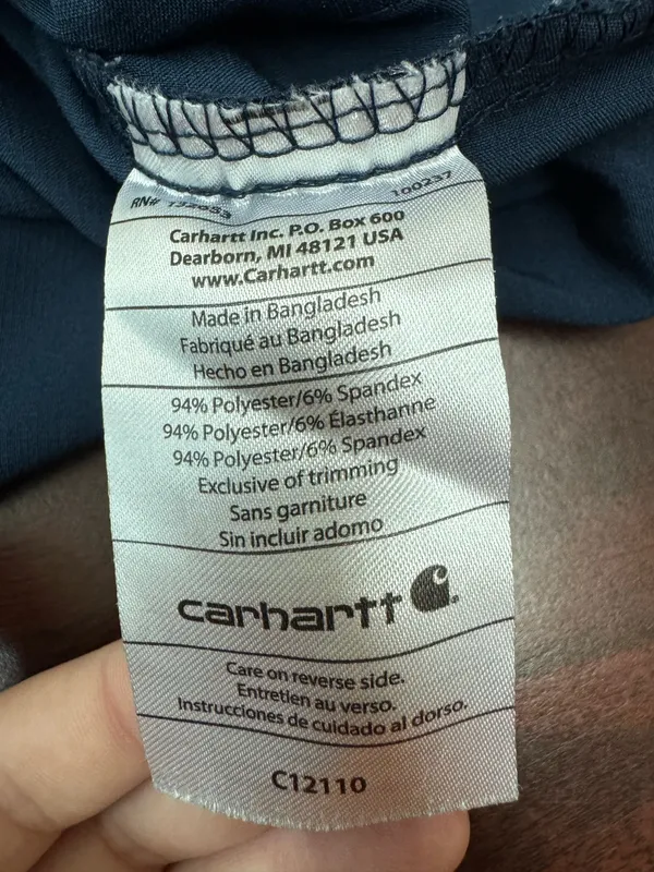 Carhartt Navy Modern Fit V-Neck Cross-Flex Scrub Top Size Small - Image 4