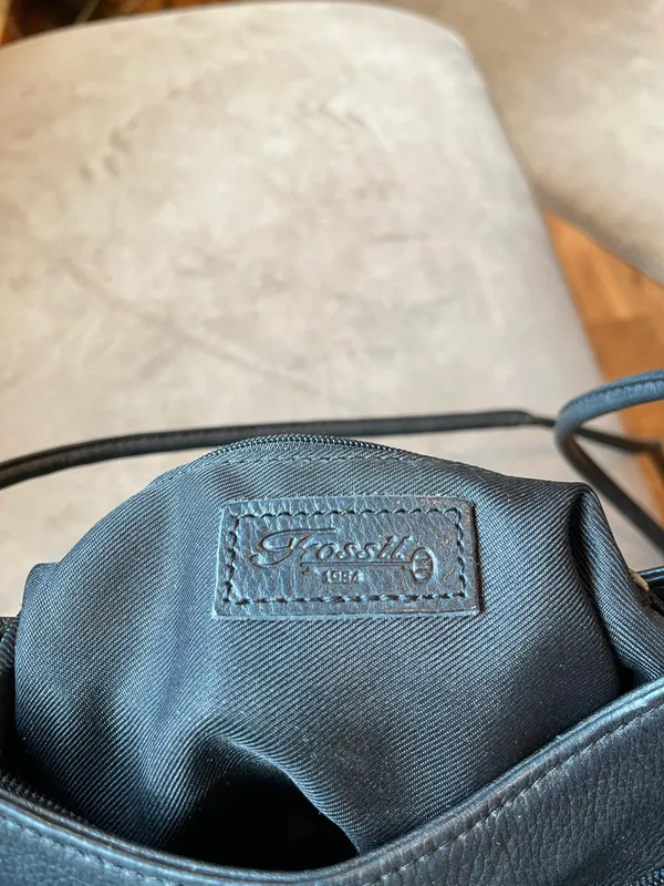 Fossil Bag Leather Crossbody Black Vintage - Image 3