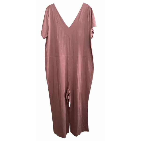 Universal Standard Pima Cotton Modal V-Neck Jumpsuit Pink Size Small‎ (14-16) - Image 2
