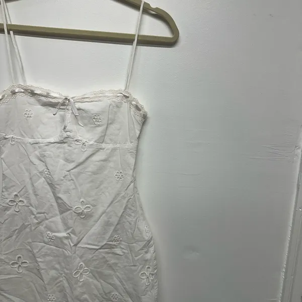 MESHKI Bronwyn Broderie Mini Dress - White - Size XXS - Image 7