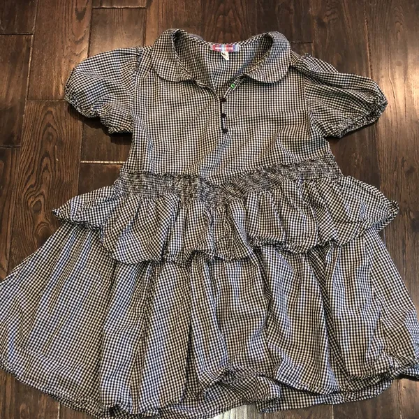 Urban outfitters Claire ruffled mini dress in black and white gingham size small - Image 4