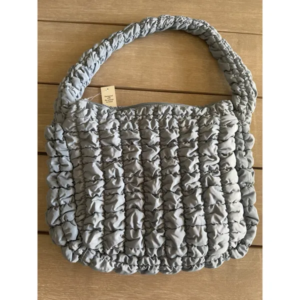 Womens Quilted Puffer Oversized Shoulder Bag Platinum Hobo Bag Boho Y2K Trendy‎ - Image 5