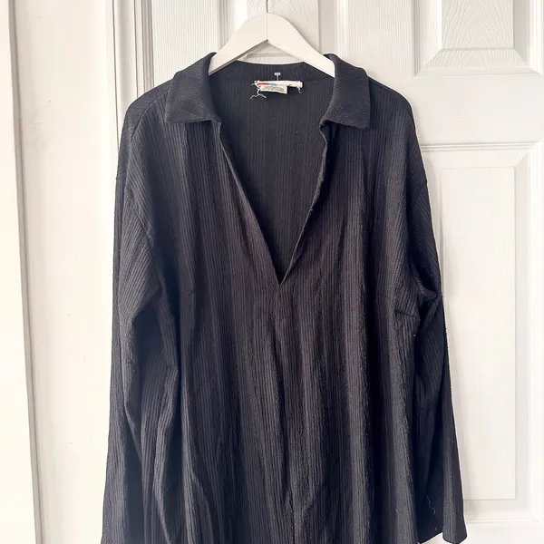 Free People Beach Black Endless Summer Aster Collar Midi Tunic Dress Large - Image 11