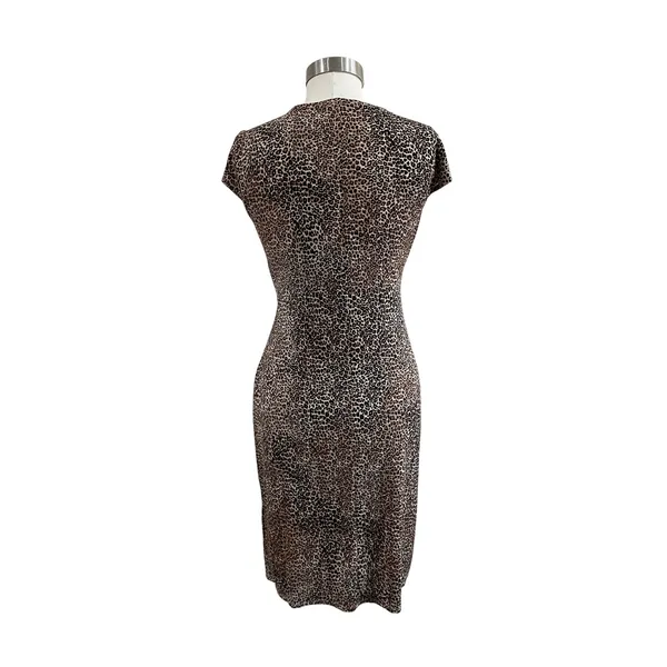 White House | Black Market Cheetah Print Faux‎ Wrap Dress Chain Detail Animal Print XS NWT Chic - Image 5