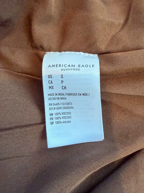American Eagle Viscose Chocolate Brown Mini Skirt Size Small - Image 6