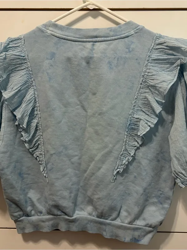 Anthropologie Short-Sleeve Ruffled Tie-Dye Sweatshirt - Image 4