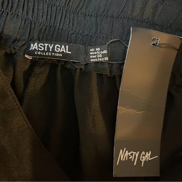 Nasty Gal Chiffon Wide Leg Beach Trouser Sheer Black Pants Women’s Size 6 NWT - Image 7