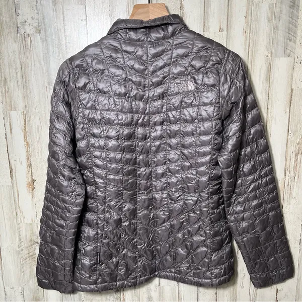 The North Face Gray‎ Purple Quilted Puffer Jacket Zip Womens Size Small - Image 5