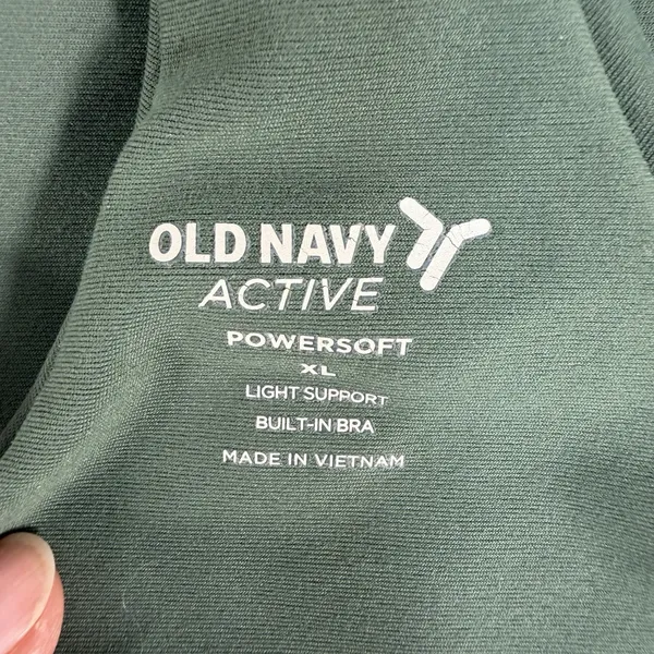 Old Navy XL X Large‎ Light Support PowerSoft Longline Sports Bra Green Stretch - Image 7