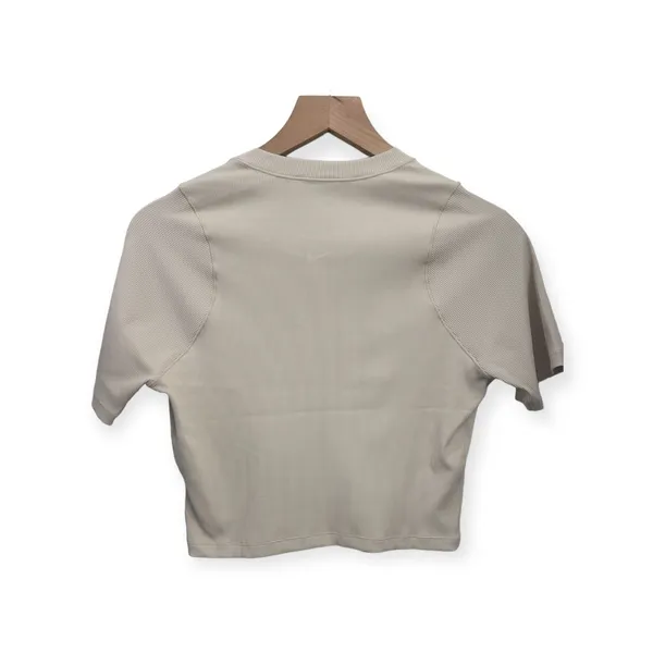 Nike Zenvy Rib Women's Short-Sleeve Cropped Top L Light Orewood Brown/White - Image 6