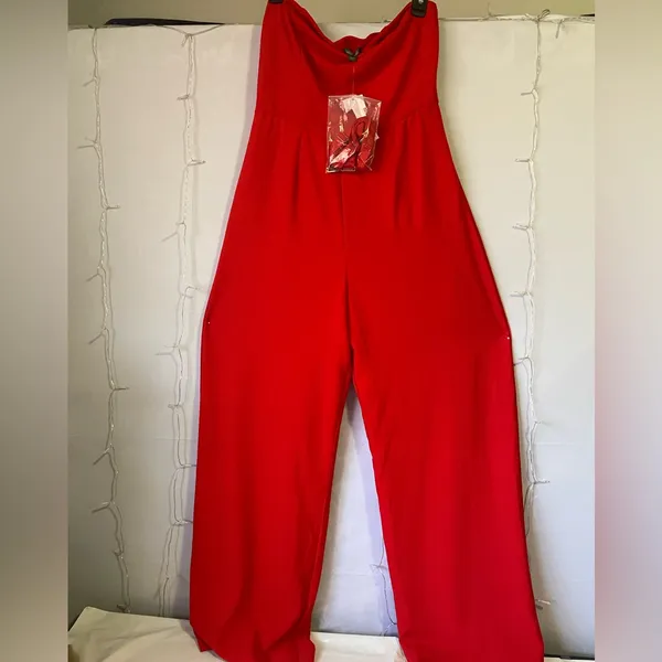 White House Black Market Vibrant Red Jumpsuit - Image 6