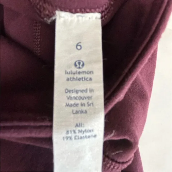 Lululemon High-Rise Reveal 7/8 Tight Leggings Dark Adobe Red Size 6 Yoga Running - Image 9