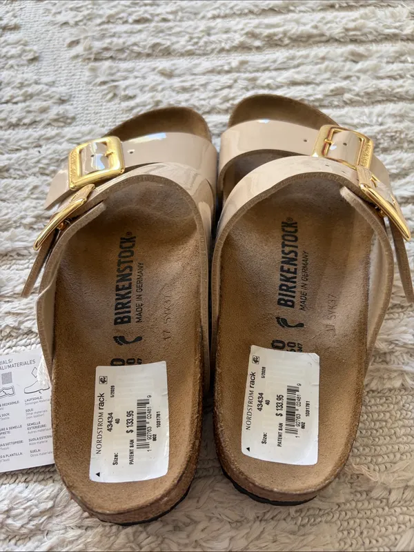 Birkenstock Sydney Luxe buckle sand patent - Image 3