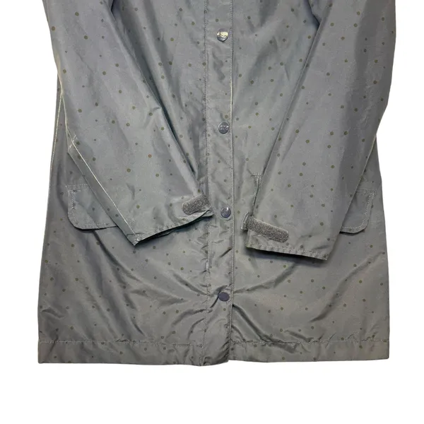 Helly Hansen Womens Navy Blue Polka Dot Hooded‎ Rain Jacket Coat Sz Medium - Image 4