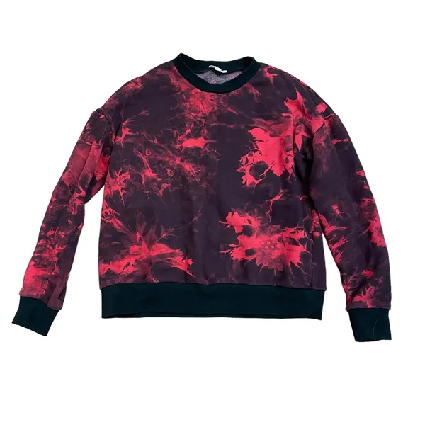 Superdown Breanna Tie Dye Crew Sweatshirt Red Black - Image 2