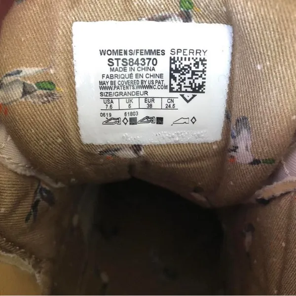 Sperry Women’s Saltwater Chevron Quilt Duck Boots Ivory Size 7.5 - Image 8