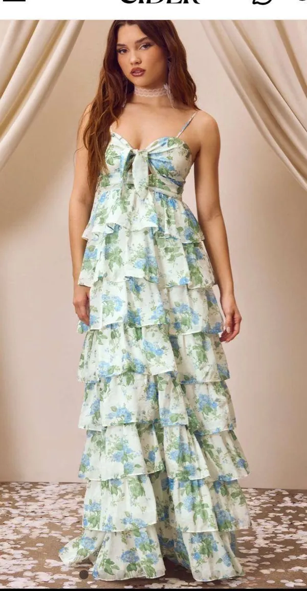 Cider Blue Floral Dress - Image 2