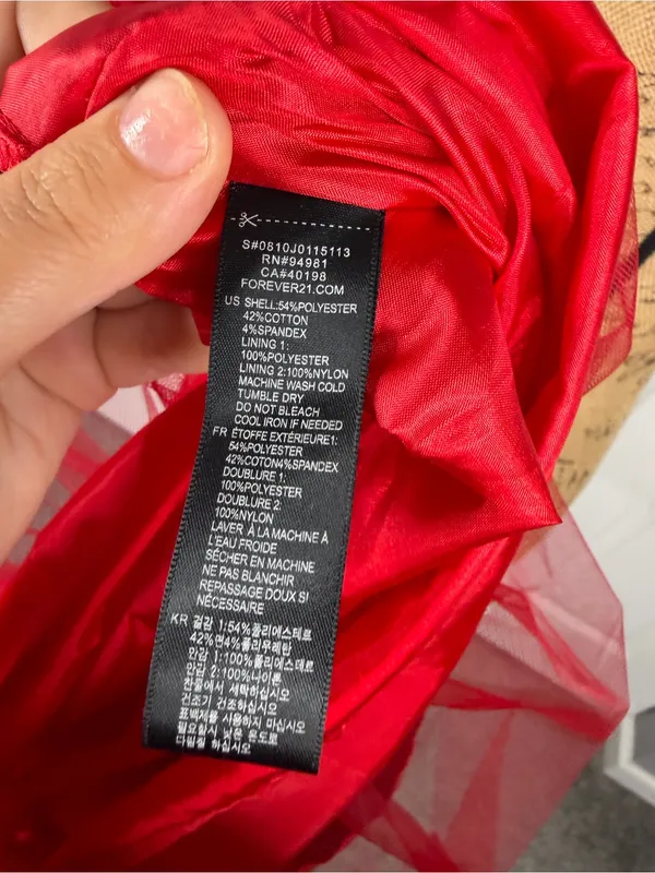 Vintage Forever 21 Red Satin Bow Back Mini Dress Sz S Petite NWOT - Image 12