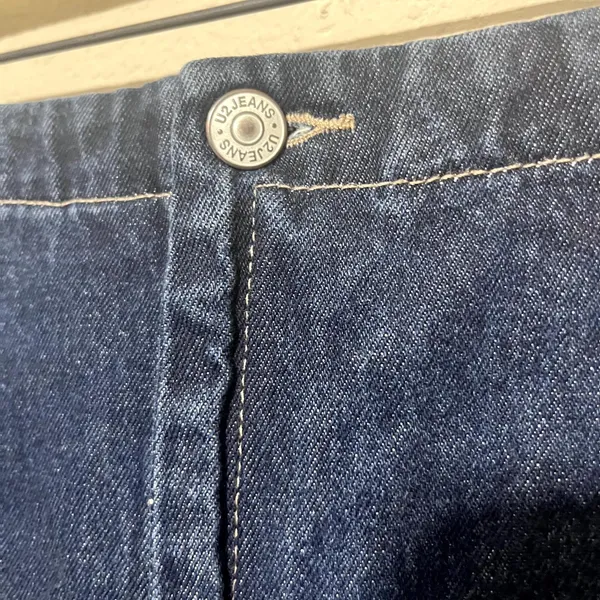 U2 Jeans Denim Mini Skirt XS Dark Wash Pencil Faux Wrap Grunge Y2K Indie Sleaze - Image 8