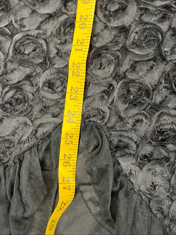 Lulu's Black Rosette Midi Dress with Tulle Ruffle Hem - Image 12