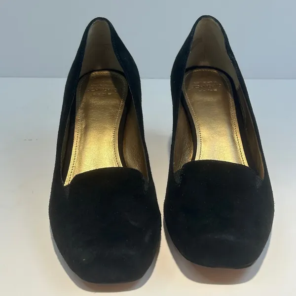 Circa Joan & David CJ Voyageur Black Suede Block‎ Heel Pumps 8.5M Classic Shoe - Image 2