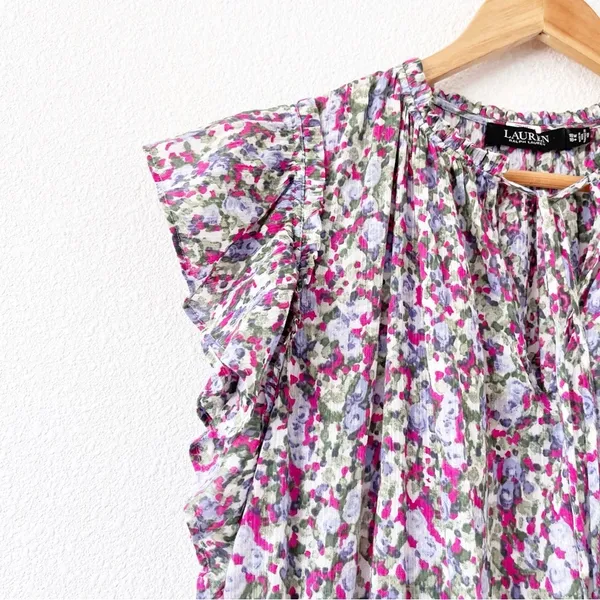 Lauren Ralph Lauren Floral Crinkled Cotton Dress in Multicolor - Image 5