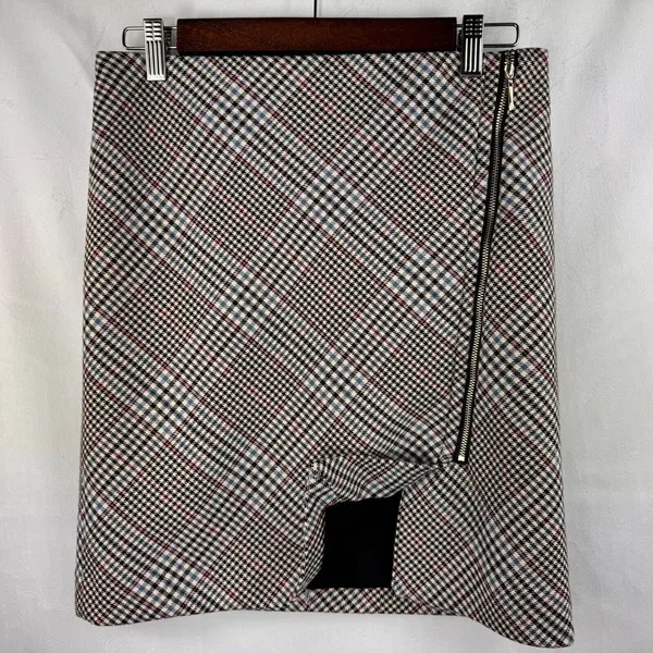 White House Black Market Ladies Mini Skirt Sz 00 Plaid Straight Career - Image 2