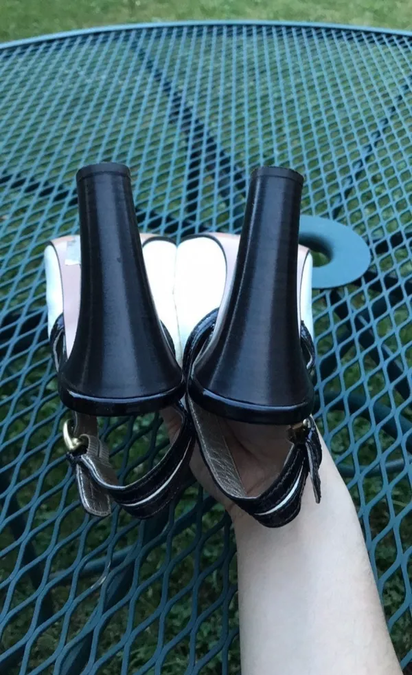 Coach Cecilia High Heels Slingback Leather Point toe block stacks chunky block rockabilly retro preppy pinup Pumps Stilettos Sandals coastal coquette vintage breathable Pumps Heels - Image 4