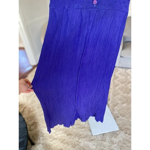 Vintage Button Front Maxi Dress‎ Purple Plaza South L Romantic Wedding Elegant - Image 7