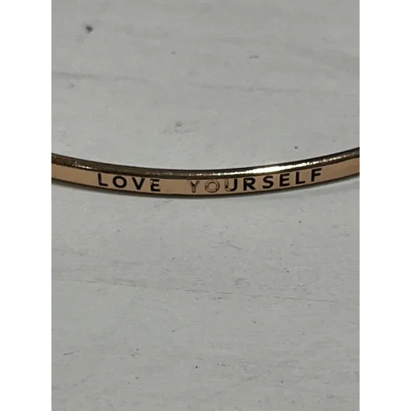 Love Yourself Bangle Bracelet Rose Gold Tone Inspirational Jewelry‎ - Image 2