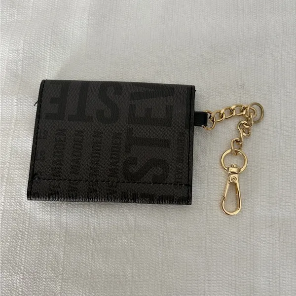 Steve Madden Card Holder Mini Wallet Keychain Black Logo(B124) - Image 7