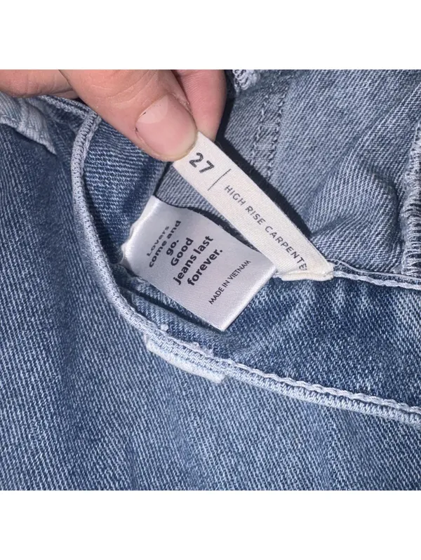 PacSun Highrise Carpenter Woman’s size 27 Denim Cargo Pants with Light Pockets - Image 6