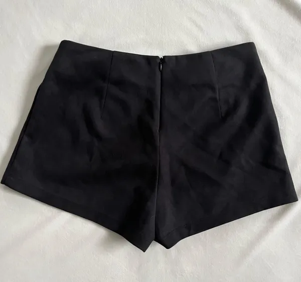 LF SEEK the Label black suede wrap shorts - Image 4