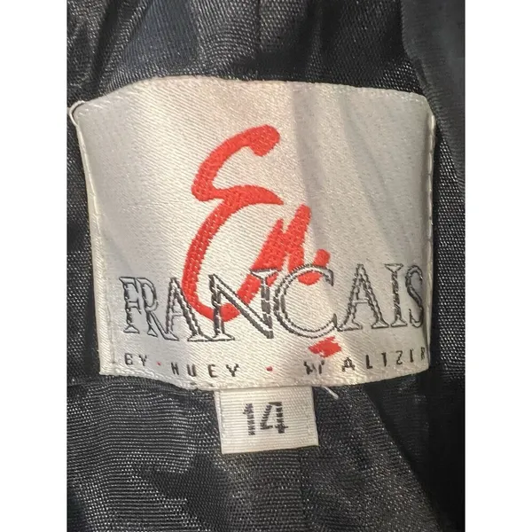 Vintage En Francais black sleeveless gown with a halter neckline Flowing Size 14 - Image 7