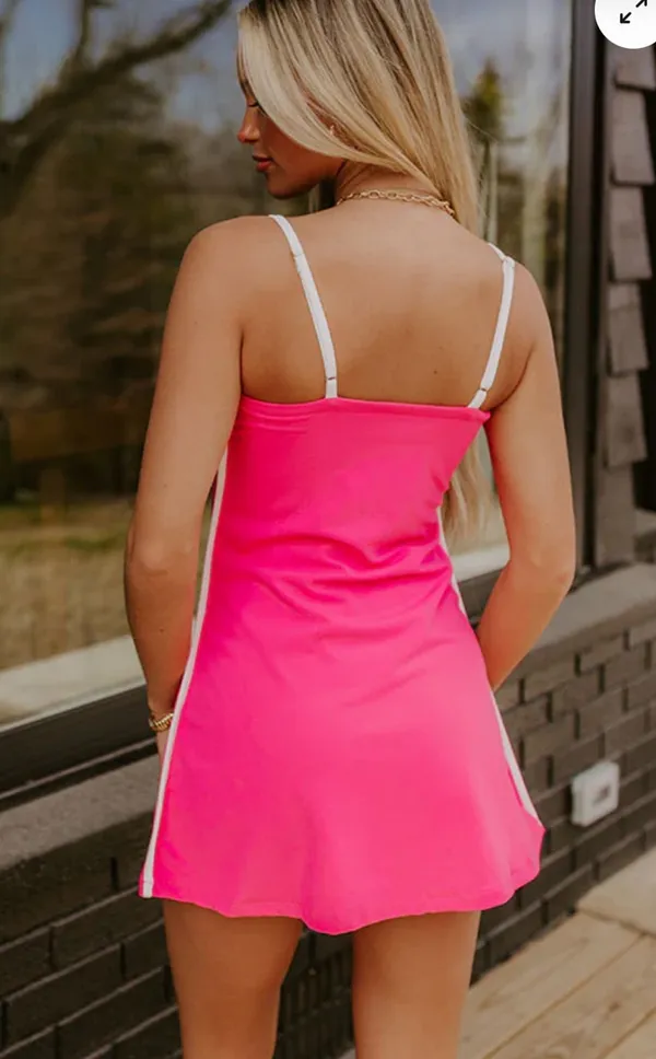 NWOT Impressions Boutique Pink ALO Streamline Athletic TCEC Romper Dress size Large - Image 3