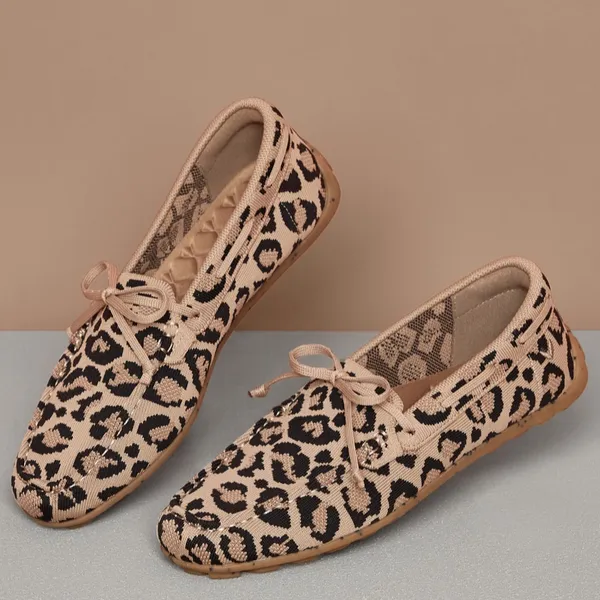 VIVAIA Jackie Square Toe Loafers Animal Print Size 9.5 Slip On Flats - Image 3