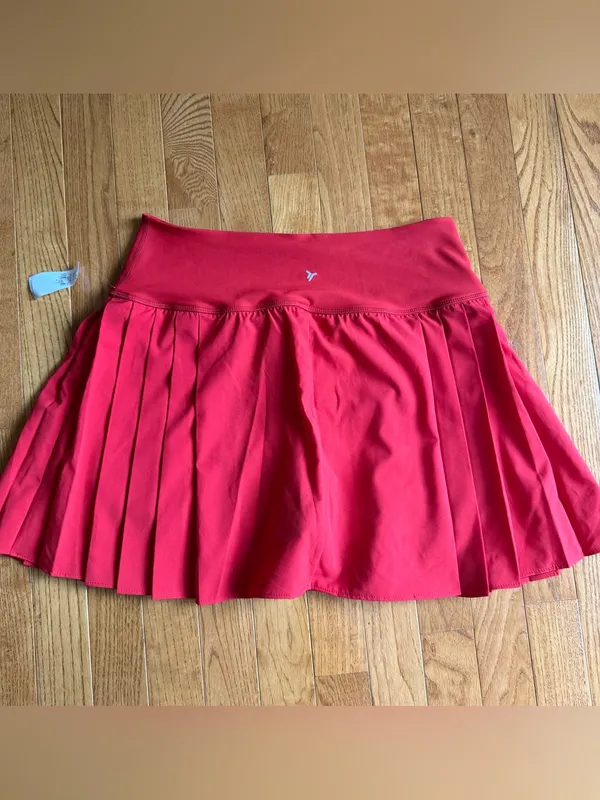 Old Navy Extra High-Waisted StretchTech Pleated Skort NWT Red Size Medium - Image 7