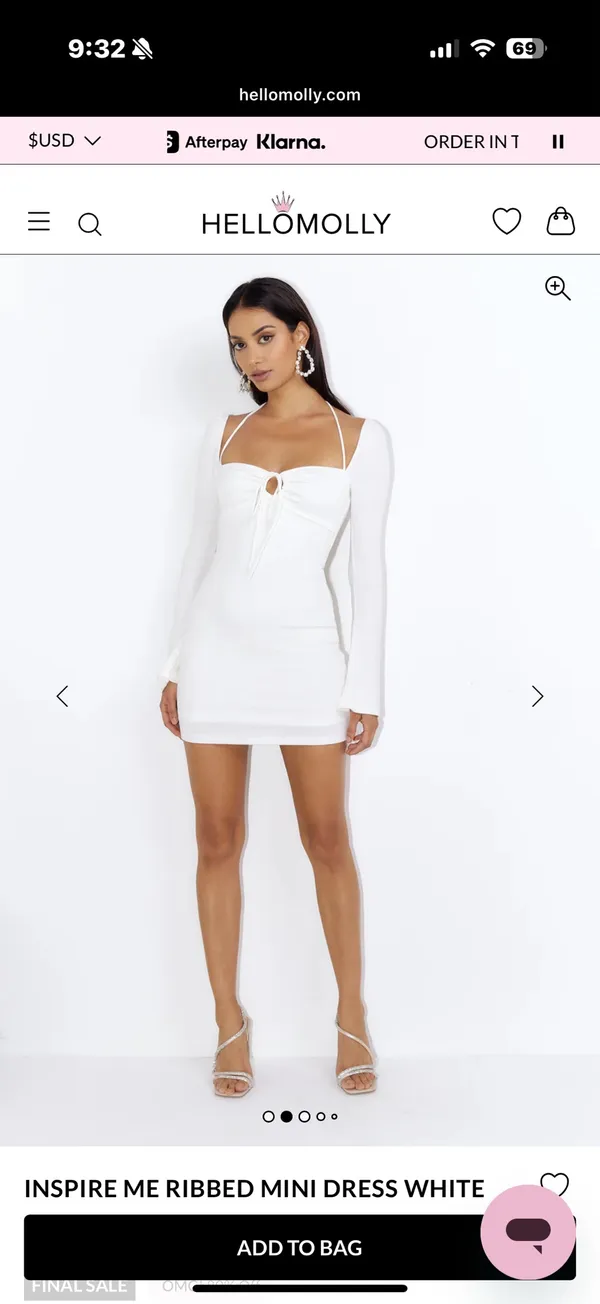 Hello Molly Mini Dress White - Image 2