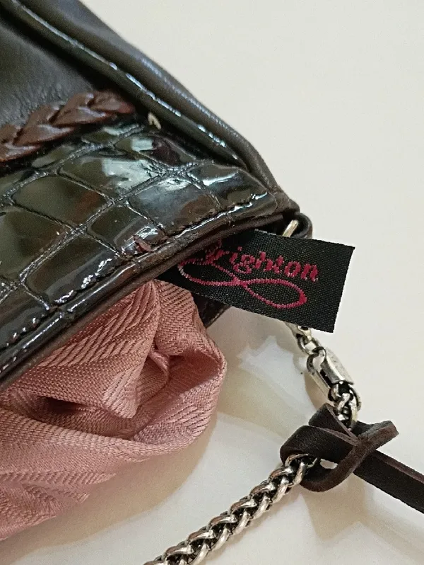 Brighton Brown Heart Accent Chain-Handle Shoulder Bag - Image 6