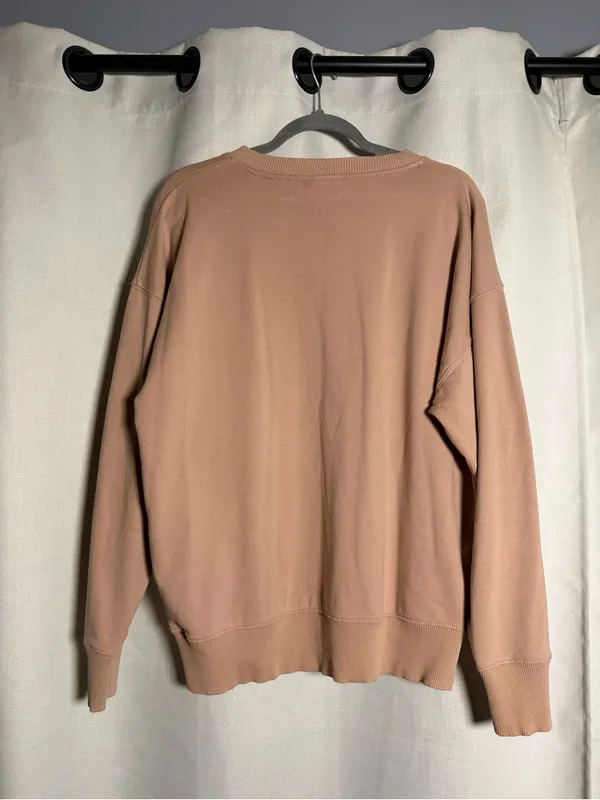 Ivy Park Blush Pink Raised Black Graphic Pullover Crewneck Sweater Size Medium - Image 3