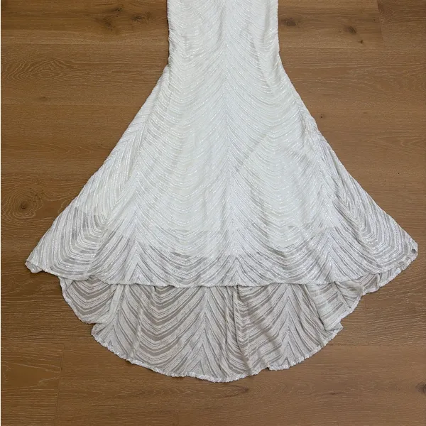 No Brand Beaded Maxi Dress Gown Bridal Size S White - Image 3