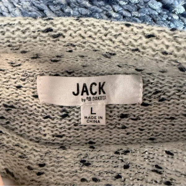 Jack by BB Dakota Grey Speckled Sweater Mock Crewneck Knit‎ Neutral Capsule L - Image 5